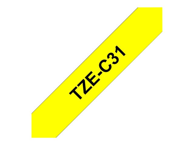 Brother TZe-C31 - Black on fluorescent yellow - Roll (1.2 cm x 5 m) 1 cassette(s) laminated tape - for Brother PT-D210, D600, H110, P-Touch PT-1005, D450, D800, E310, H110, P300, P900, P950