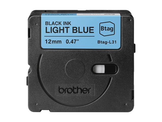 Brother BTAG-L31 - Black on light blue - Roll (1.2 cm x 4 m) 1 cassette(s) hanging box - label tape