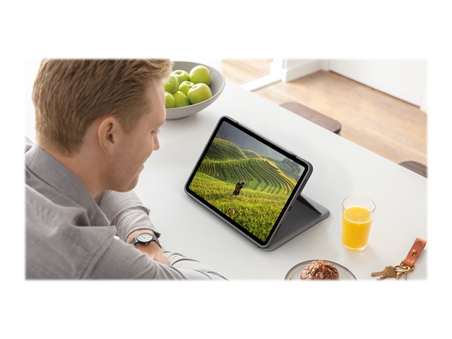 Logitech Folio Touch - Keyboard and folio case - with trackpad - backlit - Apple Smart connector - QWERTZ - German - oxford grey - for Apple 10.9-inch iPad Air (4th generation, 5th generation)