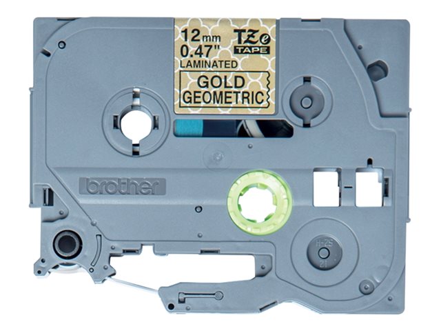 Brother TZe-MPGG31 - Black on gold geometric - Roll (1.2 cm x 4 m) 1 cassette(s) laminated tape - for Brother PT-H110, P-Touch PT-E310, P-Touch Cube PT-P300, P-Touch Cube Pro PT-P910