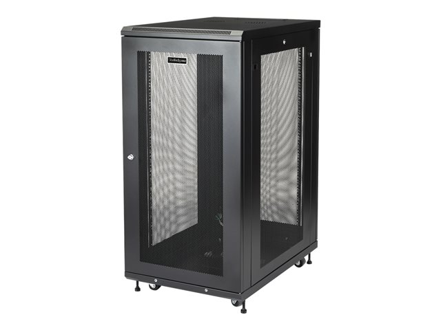 StarTech.com 24U Server Rack Cabinet, 4-Post Adjustable Depth (2\" to 30\") Network Equipment Rack Enclosure w/Casters/Cable Management/Shelf/Locking Dell PowerEdge, HP ProLiant ThinkServer - 24U Rack Cabinet (RK2433BKM) - Rack cabinet - 24U - 31\"
