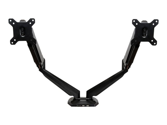 StarTech.com Desk Mount Dual Monitor Arm - One-Touch Height Adjustment (ARMSLIMDUO) - Mounting kit - adjustable arm - for LCD display - aluminium - black - screen size: 12\"-32\" - desk-mountable - for P/N: ACCSMNT, DK30A2DH, DK30C2DAGPD, DK30C2HAGPD, PXT101YUK, TB3DK2DPM2, TB3DK2DPPD