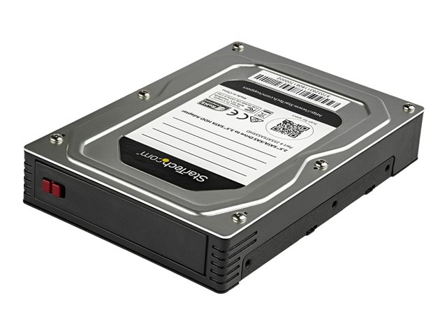 StarTech.com 2.5 to 3.5 Hard Drive Adapter - For SATA and SAS SSDs/HDDs - SSD Enclosure - HDD Enclosure - Internal Hard Drive Enclosure (25SATSAS35HD) - Storage enclosure - 2.5\" - SATA 6Gb/s / SAS 6Gb/s - SAS 6Gb/s, SATA 6Gb/s - black, silver