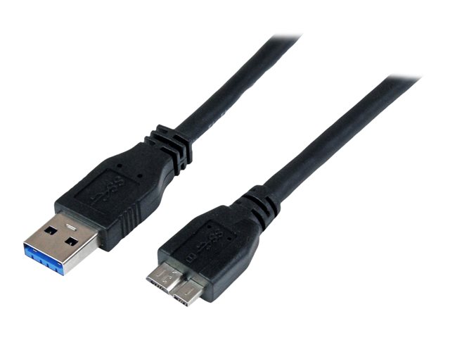 StarTech.com 1m 3 ft Certified SuperSpeed USB 3.0 A to Micro B Cable Cord - USB 3 Micro B Cable - 1x USB A (M), 1x USB Micro B (M) - Black (USB3CAUB1M) - USB cable - Micro-USB Type B (M) to USB Type A (M) - USB 3.0 - 1 m - black - for P/N: DKT30CVAGPD, HB30A4AIB, HB30AM4AB, HB31C2A2CME, HB31C3A1CME, ST7C51224, ST7C51224EU