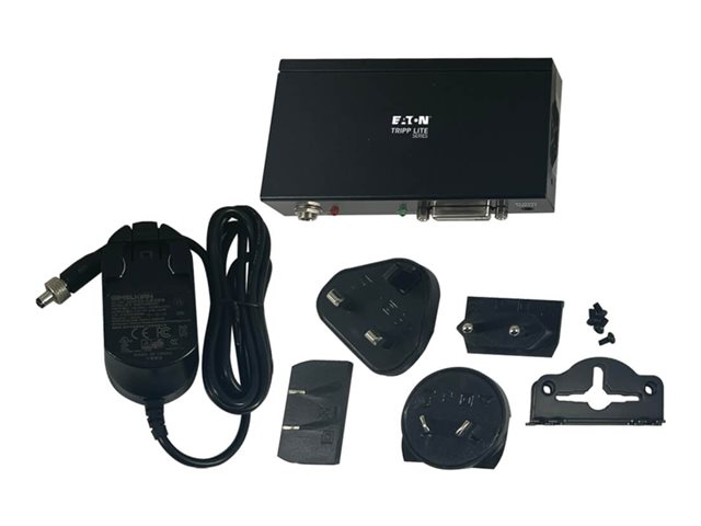 Eaton Tripp Lite series 2-Port DVI Splitter with Audio and Signal Booster, Single-Link 1080p @ 60 Hz (DVI-D F/2xF), International Plug Adapters, TAA - Video/audio switch - 2 x DVI / audio - wall-mountable, rack-mountable, pole-mountable - TAA Complia
