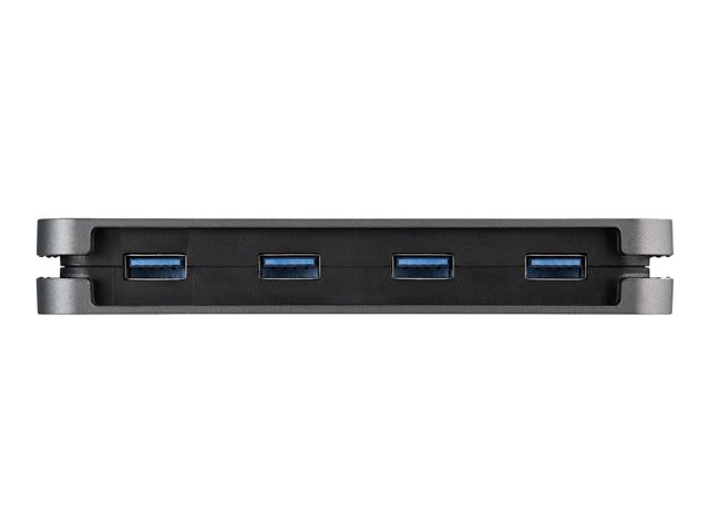 StarTech.com 4 Port USB 3.0 Hub, 4x USB-A, 5Gbps Laptop/Desktop USB Type-A Hub, USB Bus Powered, 11\" Long Cable with Cable Management (HB30AM4AB) - Hub - 4 x USB 3.2 Gen 1 - desktop