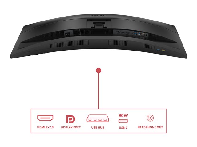 CU34E4CV 34\" DOCK VA Curved UWQHD, 1 ms, 3440x1440@120Hz, Wid 21/9, USB-C - DP-HDMI, LAN RJ45, 4xUSB 3.2, Brightness 350 cd/m², D Co