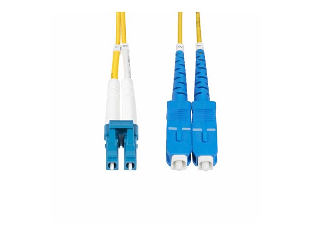 StarTech.com 7m (23ft) LC to SC (UPC) OS2 Single Mode Duplex Fiber Optic Cable, 9/125µm, Laser Optimized, 10G, Bend Insensitive, Low Insertion Loss - LSZH Fiber Patch Cord (SMLCSC-OS2-7M) - Patch cable - LC/UPC single-mode (M) to SC/UPC single-mode (