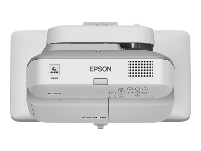Epson EB-685W - 3LCD projector - 3500 lumens (white) - 3500 lumens (colour) - WXGA (1280 x 800) - 16:10 - 720p - LAN - grey, white