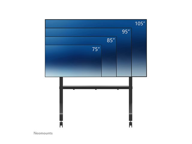 Neomounts FL50-575BL1 - Cart - sturdy - for display stand - floor stand - lockable - steel - black - screen size: 65\"-115\"