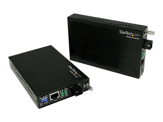 StarTech.com 10/100 Mbps Ethernet Single Mode WDM Fiber Media Converter Kit SC 20km (ET90110WDM2) - Fibre media converter - 100Mb LAN - 10Base-T, 100Base-FX, 100Base-TX - RJ-45 / SC single-mode - up to 20 km - 1310 nm - for P/N: ETCHS2U, SVA12M2NEUA,