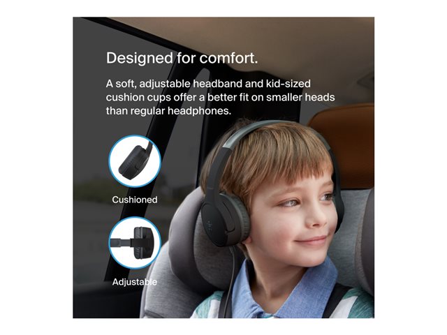 Belkin SoundForm Mini - Headphones with mic - on-ear - wired - 3.5 mm jack - black