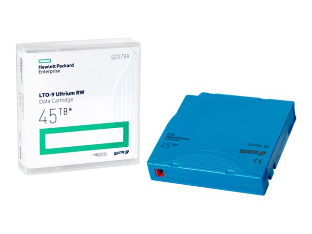 HPE - 20 x LTO Ultrium 9 - 18 TB / 45 TB - write-on labels, custom barcode labelled - light blue - library pack - for P/N: R7E99A, R7F00A, R7F01A, R7F02A