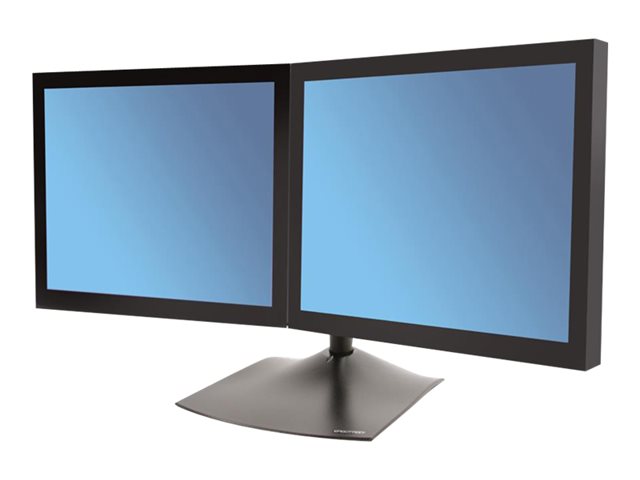 Ergotron DS100 - Stand - horizontal - for 2 LCD displays - aluminium, steel - black - screen size: up to 24\" - desktop