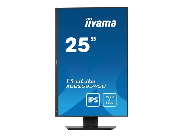 iiyama ProLite XUB2595WSU-B5 - LED monitor - 25\" - 1920 x 1200 WUXGA - IPS - 300 cd/m² - 1000:1 - 4 ms - HDMI, VGA, DisplayPort - speakers - black, matte