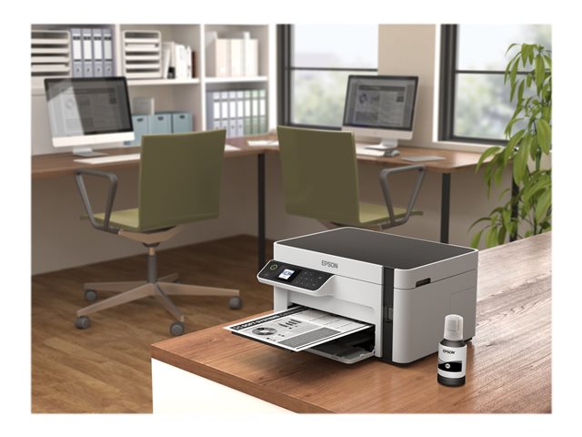 Epson EcoTank ET-M2120 - Multifunction printer - B/W - ink-jet - A4/Legal (media) - up to 15 ppm (printing) - 150 sheets - USB, Wi-Fi - white
