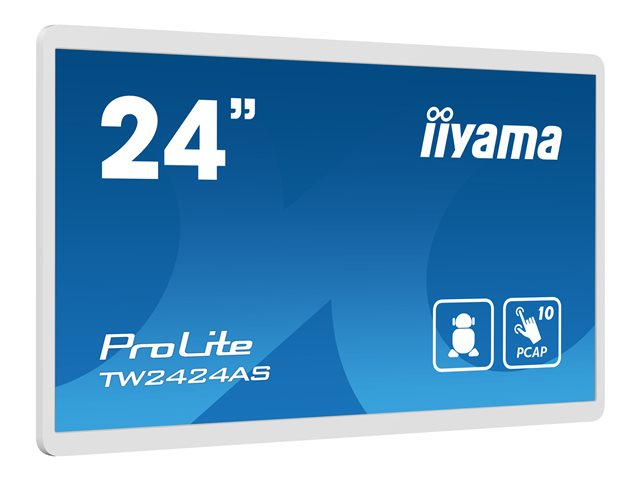 iiyama ProLite TW2424AS-W1 - LED monitor - 24\" (23.8\" viewable) - stationary - touchscreen - 1920 x 1080 Full HD (1080p) - IPS - 1000:1 - 14 ms - HDMI, USB-C - speakers - white, matte