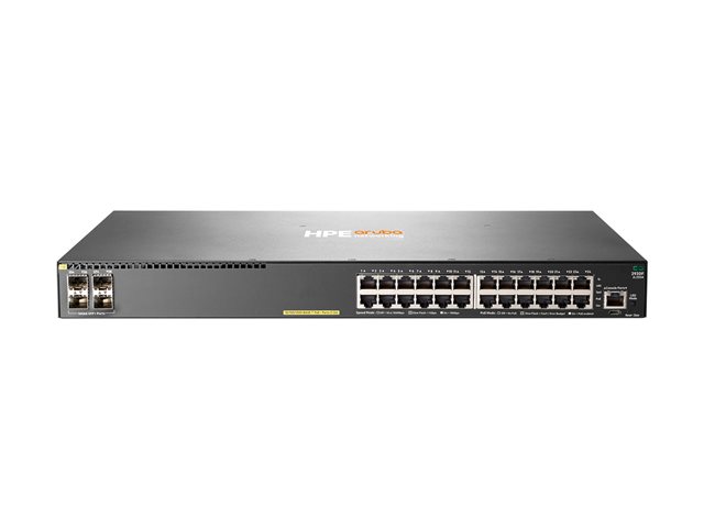 Aruba 2930F 24G PoE+ 4SFP+ - Switch - L3 - Managed - 24 x 10/100/1000 (PoE+) + 4 x 1 Gigabit / 10 Gigabit SFP+ (uplink) - rack-mountable - PoE+ (370 W)