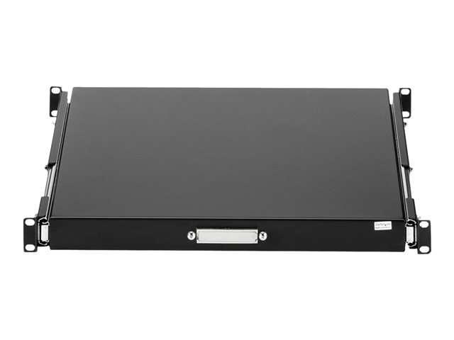 StarTech.com 1U Sliding Server Rack Mount Keyboard Shelf Tray - 55lbs - 22\" Deep Steel Pull Out Drawer for 19\" AV, Network Equipment Rack (SLIDESHELFD) - Rack keyboard shelf - black - for P/N: RK1536BKF, RK1836BKF, RK2537BKM, RK3236BKF, RK4236BKB, RK4242BK24, RK4242BK30