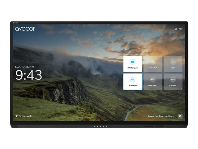 Avocor AVG-7560 - 75\" Diagonal Class G Series LED-backlit LCD display - interactive - with touchscreen (multi touch) - 4K UHD (2160p) 3840 x 2160 - direct-lit LED