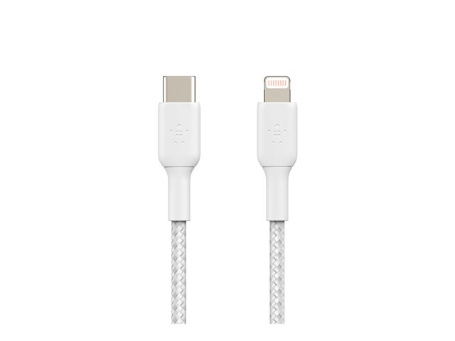 Belkin BoostCharge - Lightning cable - 24 pin USB-C male to Lightning male - 2 m - white - USB Power Delivery (18W)