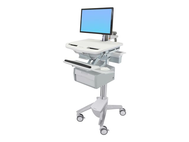 Ergotron StyleView SV43 - Cart - open architecture - for LCD display / PC equipment - with LCD arm, drawer (1x1) - medical - aluminium, zinc-plated steel, high-grade plastic - screen size: up to 24\"