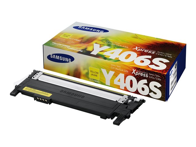 Samsung CLT-Y406S - Yellow - original - toner cartridge (SU462A) - for Samsung CLX-3300, 3302, 3303, 3304, 3305, 3306, 3307, SCX-3300, 3301, 3305, 3306