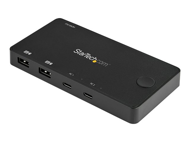 StarTech.com 2 Port USB C KVM Switch, 4K 60Hz HDMI, Compact Dual Port UHD USB Type C Desktop Mini KVM Switch with USB C Cables, Bus Powered, MacBook iPad Pro ThinkPad IdeaPad EliteBook - 4K HDMI KVM Switch - KVM / audio switch - 2 x KVM / audio - desktop