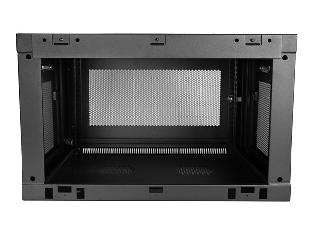 StarTech.com 2 Post 6U 19\" Wall Mount Network Cabinet, 15\" Deep Locking IT Switch Depth Enclosure, Vented Computer/Electronics Equipment Data Rack with Shelf & Hook & Loop Tape /Assembled - 19 Inch Wall Cabinet (RK616WALM) - Rack enclosure cabinet - wall mountable - black - 6U