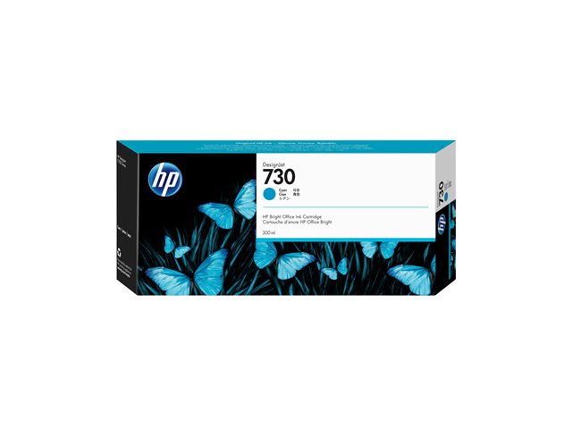 HP 730 - 300 ml - high capacity - cyan - original - DesignJet - ink cartridge - for DesignJet SD Pro MFP, T1600, T1600dr, T1700, T1700dr, T1708, T1708dr, T2600, T2600dr