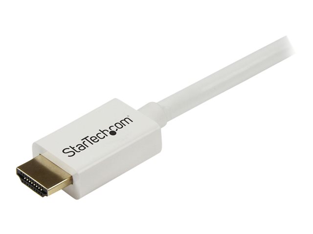 StarTech.com 7m/23 ft CL3 Rated HDMI Cable with Ethernet, In Wall Rated HDMI Cable 4K 30Hz, UHD High Speed HDMI Cable 10.2 Gbps Bandwidth, 4K Ultra HD HDMI 1.4 Video / Display Cable, 30AWG - Long White HDMI Cable - HDMI cable - HDMI male to HDMI male - 7 m - double shielded - white