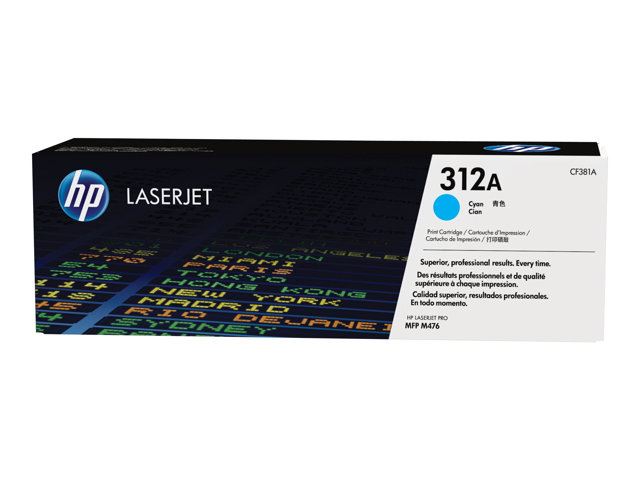 HP 312A - Cyan - original - LaserJet - toner cartridge (CF381A) - for Color LaserJet Pro MFP M476dn, MFP M476dw, MFP M476nw