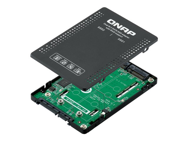 QNAP QDA-A2MAR - Internal RAID enclosure - 2.5\" to 2 x M.2 - RAID JBOD, RAID 0, 1 - SATA 6Gb/s
