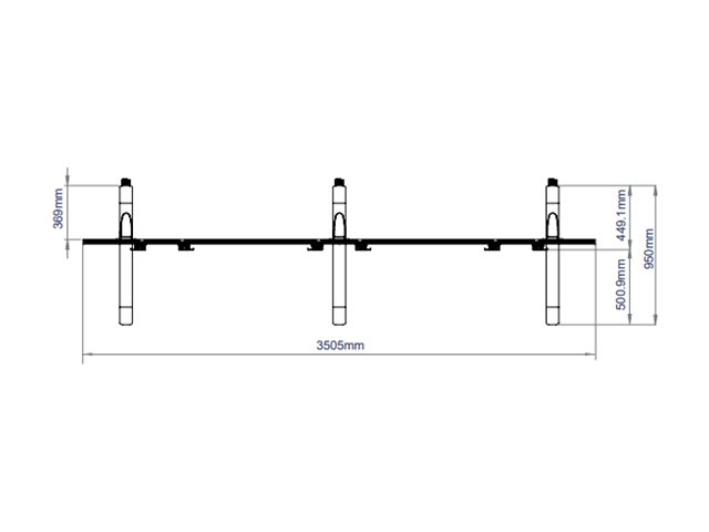 B-TECH System X BT8371 - Cart - for 3x3 video wall - stand - black - screen size: 46\"-55\" - mounting interface: up to 600 x 400 mm