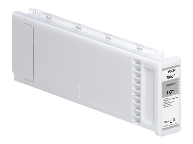 Epson T8000 - 700 ml - light grey - original - ink cartridge - for SureColor SC-P10000, SC-P20000, SC-P20000SE