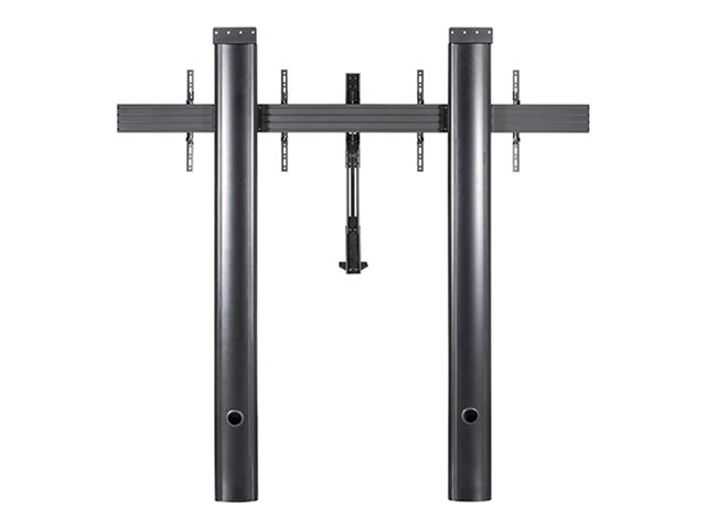 B-TECH Mode-AL BT8710 - Stand - low profile - for 2 flat panels / video conferencing system - premium, twin screen VC - lockable - black - screen size: 56\"- 65\" - mounting interface: up to 600 x 400 mm - floor to wall mountable - for B-TECH BT8514