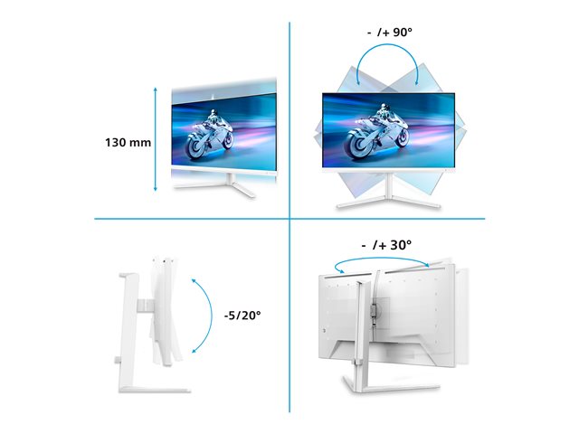 Philips Evnia 6000 27M2N6501L - OLED monitor - gaming - 27\" (26.5\" viewable) - 2560 x 1440 QHD @ 240 Hz - 400 cd/m² - 1500000:1 - HDR10 - 0.03 ms - 2xHDMI, DisplayPort - white