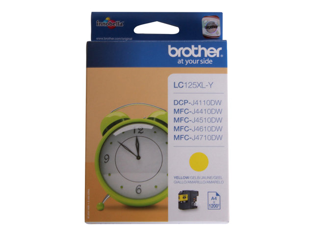 Brother LC125XLY - Super High Yield - yellow - original - ink cartridge - for Brother DCP-J4110, MFC-J4410, J4510, J4610, J4710, J6520, J6720, J6920