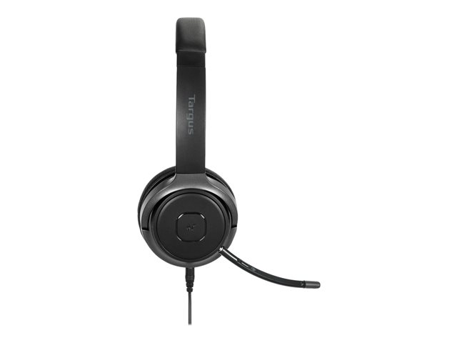 Targus AEH104GL - Headset - on-ear - convertible - Bluetooth - wireless, wired - 3.5 mm jack - noise isolating - black