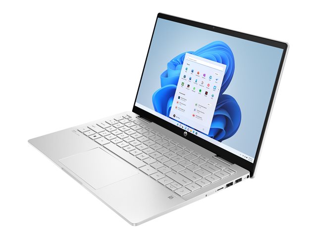 HP Pavilion x360 Laptop 14-ek0009nb - Flip design - Intel Core i5 1235U / 1.3 GHz - Win 11 Home - Iris Xe Graphics - 8 GB RAM - 512 GB SSD NVMe, TLC - 14\" IPS touchscreen 1920 x 1080 (Full HD) - 802.11a/b/g/n/ac/ax (Wi-Fi 6E) - natural silver (cover and base), natural silver aluminium keyboard frame - kbd: Belgium - with HP 2 years Onsite Hardware Support for Compaq and Pavilion Notebook with response within 3 days