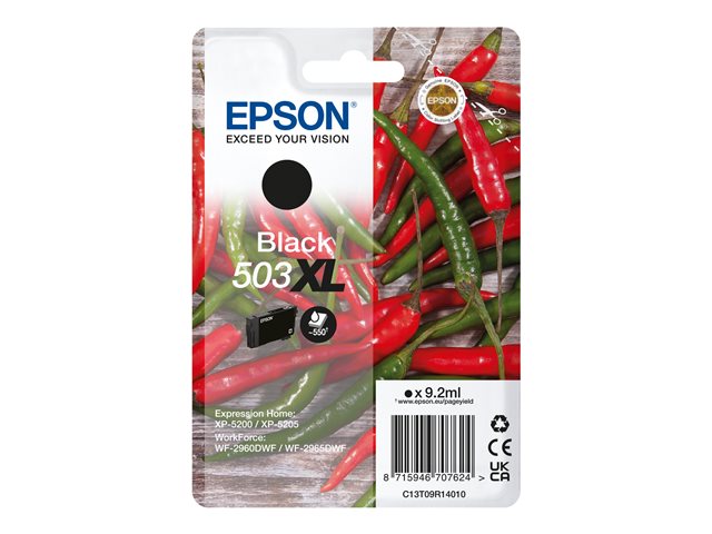 Epson 503XL Singlepack - 9.2 ml - XL - black - original - blister - ink cartridge - for WorkForce WF-2960