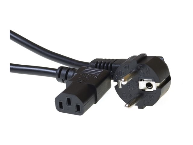 Voedingskabel - IEC 60320 C13 naar CEE 7/7 (M) - 230 Volt wisselstroom V - 2 m - 90° connector - zwart