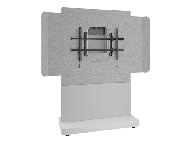 Middle Atlantic Forum - Stand - for LCD display / video conferencing system - 66\", 3 bay, light finish - lockable - acoustic felt (PET), high-pressure laminate (HPL), MDF, steel - designer white, silver grey, white - screen size: 80\"-85\" - free-standing - TAA Compliant