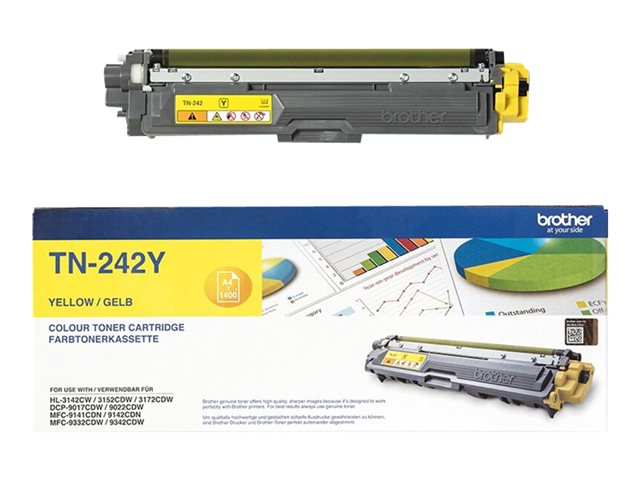 Brother TN242Y - Yellow - original - toner cartridge - for Brother DCP-9017, DCP-9022, HL-3142, HL-3152, HL-3172, MFC-9142, MFC-9332, MFC-9342