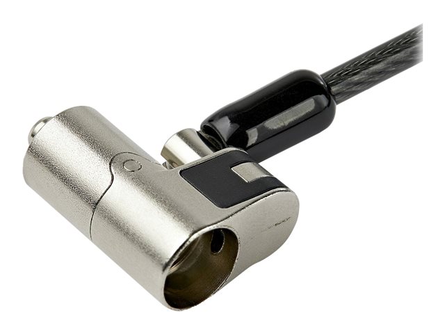 StarTech.com 6.5' (2m) 3-in-1 Universal Laptop Cable Lock, Keyed Laptop/Desktop Security Cable Lock Compatible w/ K-Slot, Nano & Wedge Slot Computer, Anti-Theft Steel Cable Lock w/ Keys - Universal Laptop Lock - Security cable lock - 2.03 m