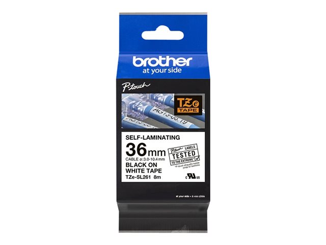 Brother TZe-SL261 - Self-adhesive - black on white - Roll (3.6 cm x 8 m) 1 cassette(s) laminated tape - for P-Touch PT-D800W, PT-P900W, PT-P950NW
