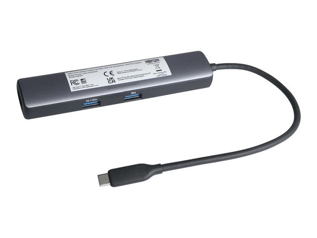 Eaton Tripp Lite Series USB-C Multiport Adapter - 8K HDMI, 3 USB Hub Ports, Gigabit Ethernet, 100W PD Charging, HDR, HDCP 2.3 - Docking station - USB-C - HDMI, DP - 1GbE - for P/N: U040-006-C-5A, U420-05M-G2, U521-1P0M-WH, U521-1P0M-WH20G, U521-1P2M-