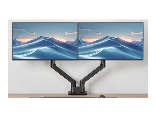 ACT - Mounting kit (monitor arm) - for 2 LCD displays - aluminium, plastic, steel - black