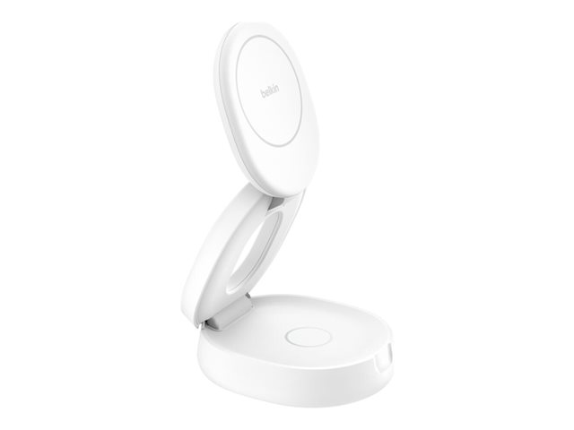 BOOSTCHARGE Qi2 15w Z-Fold 2in1 Charging Stand, White