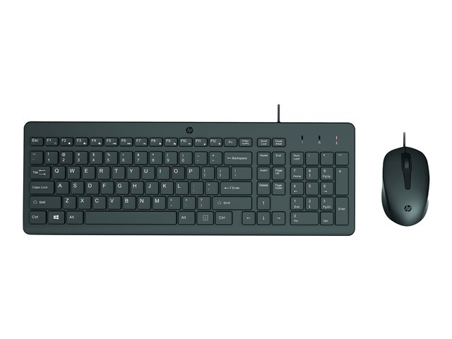 HP 150 - Keyboard and mouse set - USB - QWERTY - English - black - for HP 21, 27, Laptop 14, 15, 15s, Pavilion Laptop 15